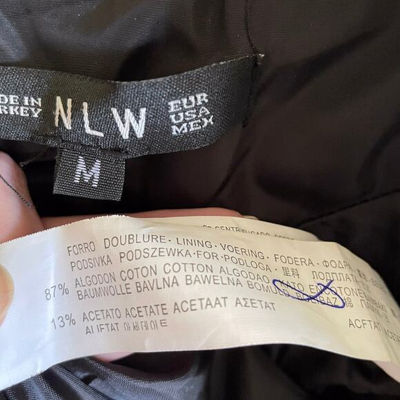 NLW Black Satin Criss Cross Bomber - Picture 7 of 7